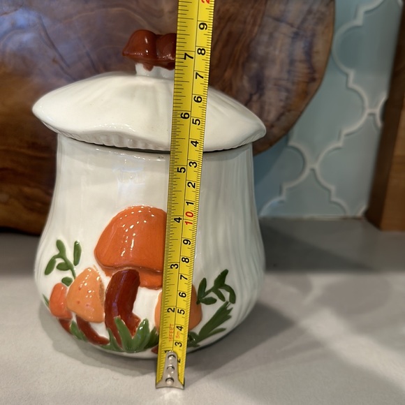 Mushroom small canister cookie jar vintage Arnel’s decor kitchen cottagecore - Picture 13 of 14